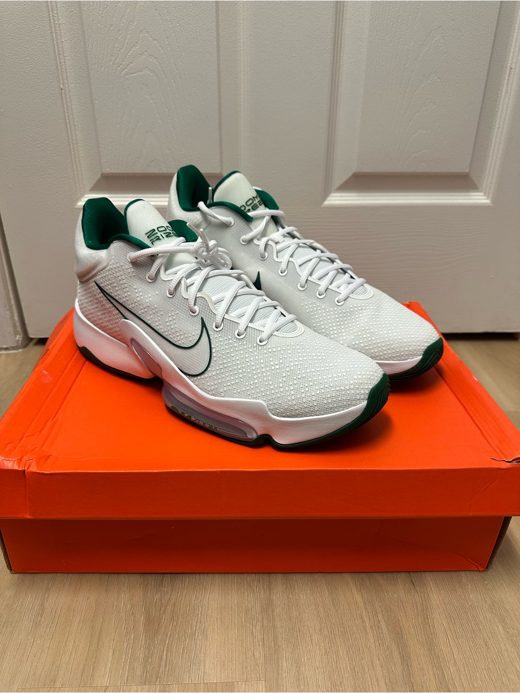 Nike Zoom Rize 2 Tb Promo Basketball Shoes Men Size 15.5 White & Green Sneakers